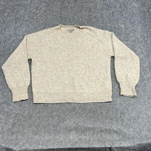 J Crew Sweater Mens XL Beige Merino Wool Alpaca Crewneck Pullover Knit Preppy